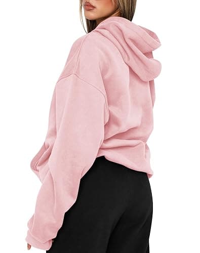 TICTICMIMI Women's Hoodies Sweatshirts Cute Long Sleeve Tops Loose Fleece Pullover Shirts with Pocket - X-Large - Pink thumbnail 5