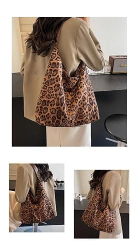 DOTITOY Cheetah Leopard Print Tote Bag Large Capacity Bag Leopard Bag Women Shopper Women's Bag thumbnail 4