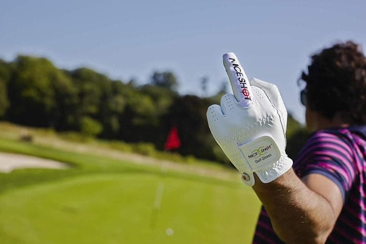 Nice Shot The Bird Men's Golf Glove in Premium White Cabretta Leather thumbnail 5
