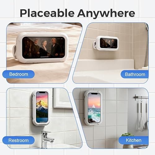 Waterproof Play Phone Holders, 2026 New Shower Phone Holder Waterproof, Adjustable Bathroom Phone Case for Home Bathroom, Rotatable Phone Stand Water Proof Phone Mount for Smartphone Users (Pink) thumbnail 6