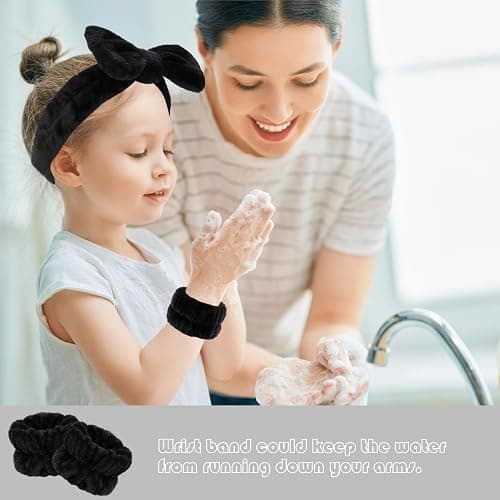 SuPoo 12pcs Microfiber Hair Band and Wrist Band Set, Grey, for Washing Face, Makeup, Spa, Sports, Yoga, Shower, Absorbent, Skin Care, Headband, Wrist Towels for Women thumbnail 4