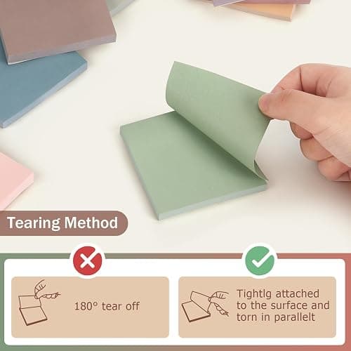 Osboo Sticky Notes 3x3 Self-Stick Notes Pads with 8 Morandi Colors, Easy to Post for Office, School, Home, 8 Pads/Pack, 80 Sheets/Pad thumbnail 5
