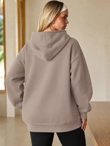 ATHMILE Womens Oversized Hoodies Fleece Sweatshirts with Pocket | Drop Shoulder Fall Clothes,Trendy Streetwear Pullover,Comfort Workout Winter Outfits thumbnail 3