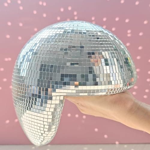 Melted Disco Ball Decor,Handmade Reflective Mirror Ball,Aesthetic Shelf Decor for Bedroom, Office, Living Room,Unique Sparkling Disco Sculpture Modern Home Decor,Silver thumbnail 8