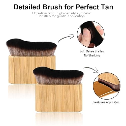 3 in 1 Self Tanning Mitts Self Tanner Mitt Applicator Kit - Tanning Glove for Self Tan Mitt, Tanning Brush for Self Tan Brush Back Tanning Applicator Kabuki Body Brush Self Tanner Back Applicator thumbnail 4