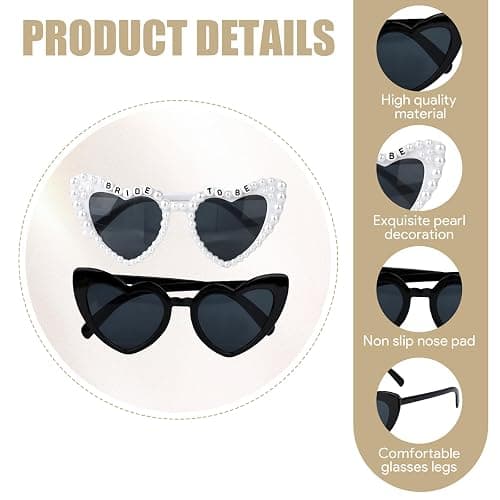 MveLwodx 10 Pairs Heart Sunglasses for Bridesmaid Bride to Be Heart Glasses Sunglasses Bachelorette Party Accessories thumbnail 3