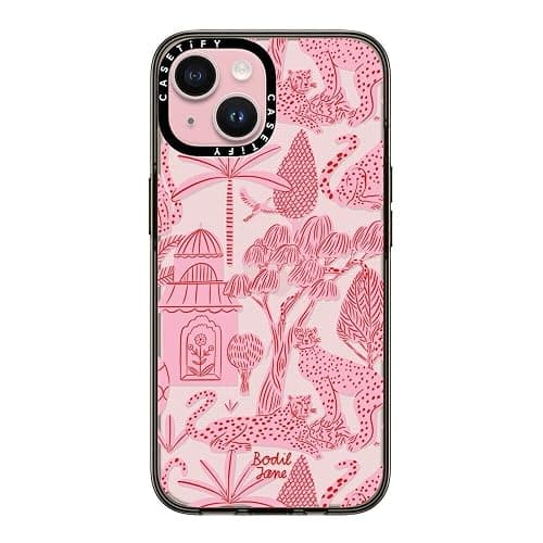 CASETiFY Compact iPhone 15 Case [4 ft. 2X Military Grade Drop Protection/Slim/Lightweight] - Cheetah Paradise Pink - Clear Black - Cheetah Paradise Pink - iPhone 15 (6.1") - Image 1