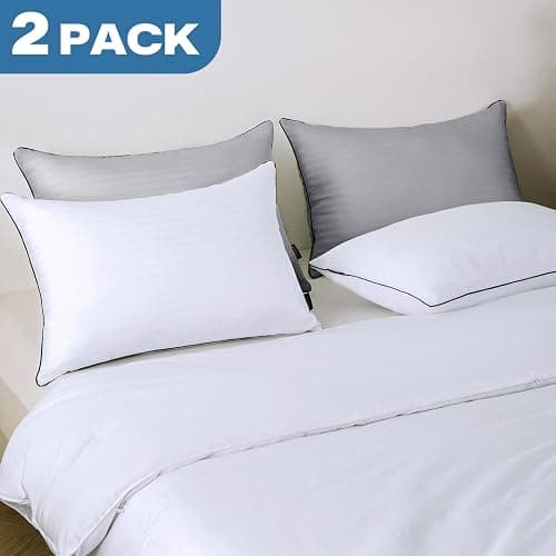GOHOME Pillows Queen Size Set of 2 - Bed Pillows for Sleeping 2 Pack, Cooling Supportive Hotel Pillows with Premium Soft Down Alternative Fill for Side Stomach and Back Sleepers thumbnail 3