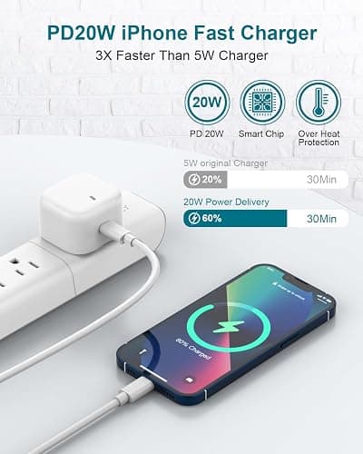 iPhone Charger Fast Charge, 20W Fast iPhone Charger Plug and Cable 2M [Apple MFi Certified], i Phone Charger Cable and USB C Fast Charger Plug Power Adapter for iPhone 14 13 12 11 Pro Max/Mini/XS/SE/8 thumbnail 2