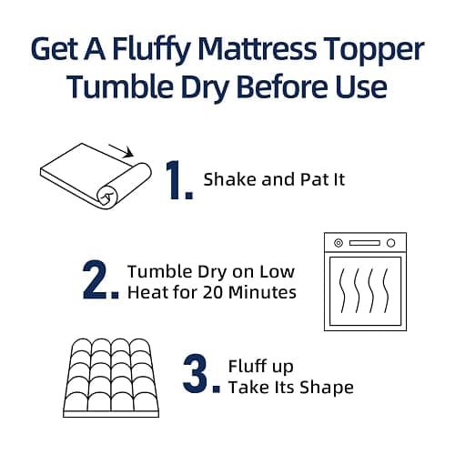 Mattress Topper Queen for Back Pain, Extra Thick Mattress Pad Cover, Plush Pillow Top, Deep Elastic Pocket, White thumbnail 6