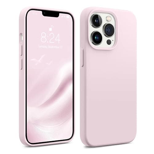 AOTESIER Compatible with iPhone 13 Pro Phone Case, [Military Shockproof Protection] Liquid Silicone Case with [Soft Anti-Scratch Microfiber Lining] Camera & Screen Protection 6.1 inch, Ice Pink - Image 1