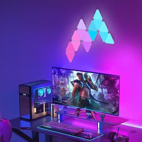 fbkapelk WiFi Bluetooth 5V USB Triangle Lamps Quantum Atmosphere LED Night Light for Game Bedroom Decoration Creative Decorat Wall Lamps (10 PCS Bluetooth) thumbnail 8