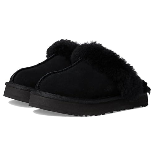UGG Unisex-Child K Disquette Slipper - 4 Big Kid - Black thumbnail 7