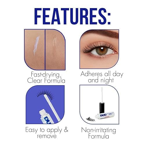 DUO Quick-Set Strip Lash Adhesive – Clear, Waterproof, Long-Lasting Lash Glue, Fast-Drying for False Lashes, 0.18 oz, 1-Pack thumbnail 4