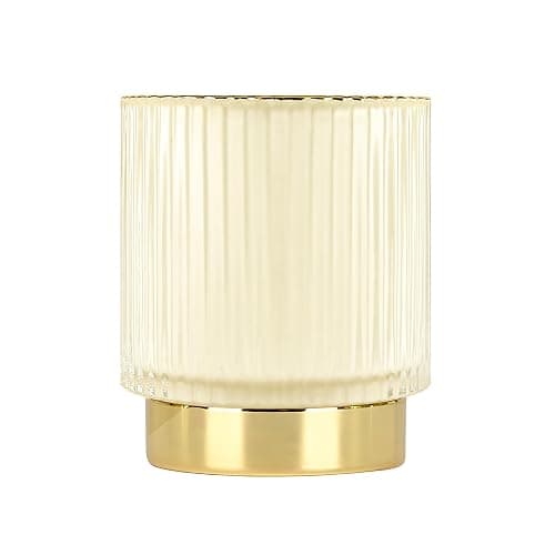 DASITON Make up Pinsel Organizer,Kosmetik Organizer Gold,Pinsel Organizer aus Glas,Pinselhalter Kosmetik,Makeup Brush Holder,Pinselhalter,Pinsel Aufbewahrung für Schlafzimmer,Badezimmer(Creme S) - Image 1