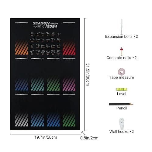 Display Wallboard for Lego Speed Champions Ultimate Formula 1 Collector's Pack, Wall Mount for Lego Collectible F1 Model Car Kit (Car Not Included) Space-Saving Easy Assembly Creative Home Decor thumbnail 2
