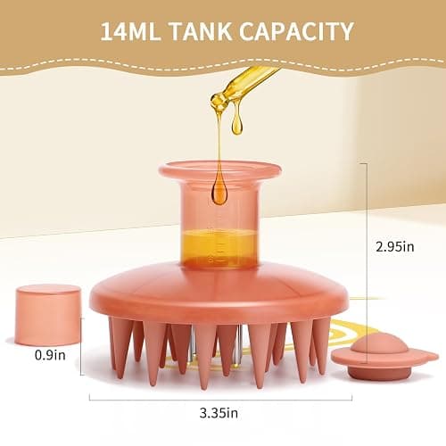 Hair Growth Oil Applicator, Hair Oil Comb for Serums and Oils, Scalp Applicator Comb with Silicone bristles for Scalp Massager Relaxing, Root Comb Applicator for Hair Care and Nourishment (Complexion) thumbnail 6