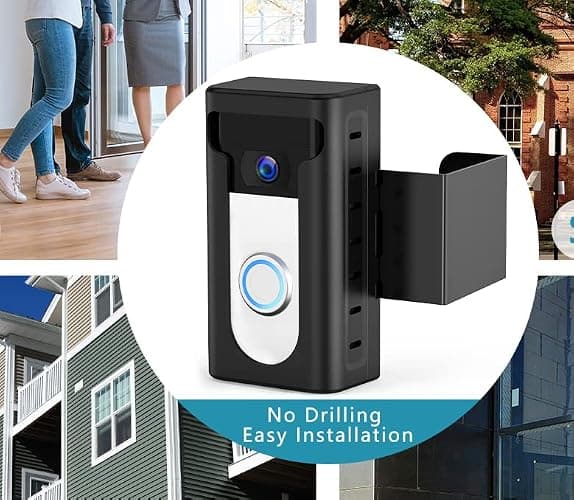 KIMILAR 2024 Upgrade Anti-Theft Video Doorbell Mount, Not Block Doorbell Motion Sensor, Adjustable No-Drill Mounting Bracket Wedge Holder Accessories for Home Rentals Office, Not for Security Door thumbnail 9