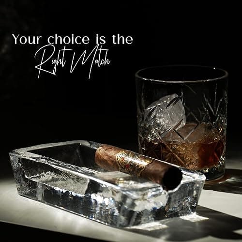 The Buybox Cigar Ashtray Big Ashtrays for Cigarettes Outdoors Large Heavy Glass for Patio/Outdoors/Cigars Ash Tray Large Giant Luxury Premium Cigarette Ashtrays for Outdoor Party Restaurant & Pool thumbnail 4