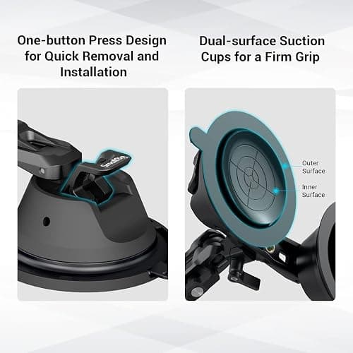 SmallRig Camera Suction Cup Mount, Mount for GoPro 13/12, for DJI Action 6/5, on Car Window, Windshield, for Sony DSLR, Lightweight Camera, Vehicle Shooting,Vlogging, with Action Camera Mount-3566 thumbnail 3