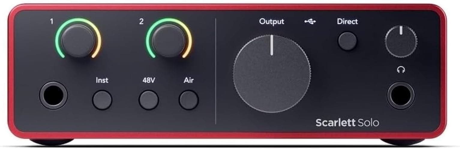 Focusrite Scarlett Solo 4th Gen, interface audio USB pour la guitare, les voix et la production — des prises de son de très haute qualité et tous les logiciels pour enregistrer - Image 1