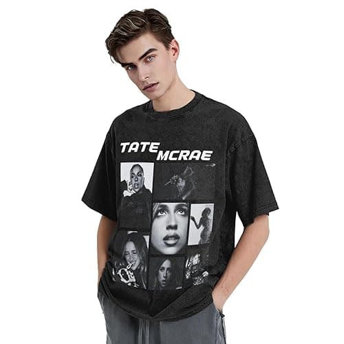 Vintage Shirt Mens Woman Oversized T Shirts Washed Short Sleeve Graphic Tee Round Neck T-Shirt Fashion Retro Unisex Tops - Music-4 - Small thumbnail 4