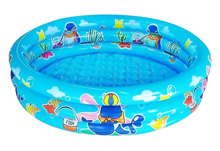 3 Rings Kiddie Pool for Toddler, 48”X12”，Kids Swimming Pool, Inflatable Baby Ball Pit Pool, Small Infant Pool (Blue) - Image 1