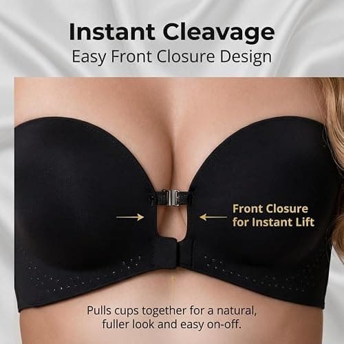 Strapless Wireless Front-Closure Push-Up Padded Non-Slip Tube Bra thumbnail 4