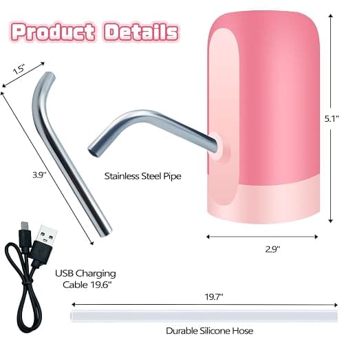 Infowush Powerful Water Table Pump, Battery Powered Water Pump for Water Table 3 Hours Non-Stop Fun Portable Summer Outdoor Sand/Water Table Toys Water Play Table Accessories for Toddlers Kids（Pink） thumbnail 2