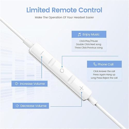 for iPhone Headphones Wired Earbuds Earphones to 2 pack Built-in Microphone & Volume Control Nosie Reduction Headsets Compatible with iPhone 14/13/12/11/X/8/7/SE/Pro/Max/Plus, Support All iOS Syste thumbnail 2