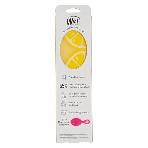 Wet Brush Original Detangler, Lemon (Tutti Fruitti), Ultra-Soft IntelliFlex Bristles Glide Through Tangles, Detangling Hair Brush, All Hair Types (Wet & Dry), Women & Men, Limited Edition thumbnail 13