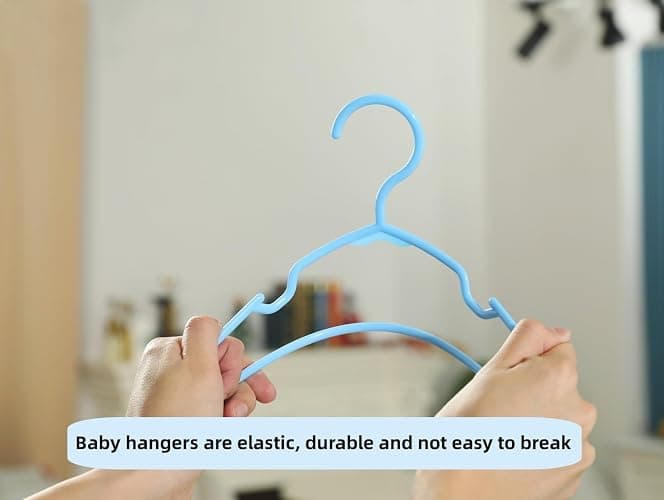60 pcs MINI TANKTOP Hangers,Non-Slip Laundry Infant Pant Hanger for Newborn Clothes,Ultra-Thin Child Coat Hanger for Girl Boy Toddler Kids thumbnail 4