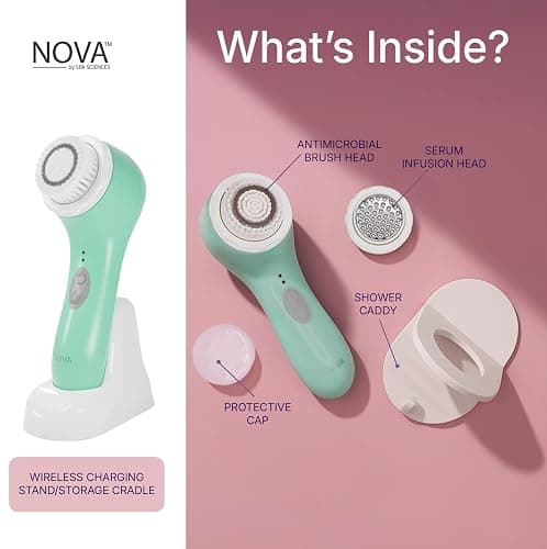 Spa Sciences - NOVA - Sonic Cleansing Brush with Bristles & Infusion System – Anti-Aging Facial Exfoliating, Waterproof, and USB Rechargeable thumbnail 3