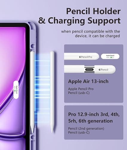 Harvopu for iPad Air 13 Inch (M4/M3/M2) & Pro 12.9 Case with Keyboard | Multi-Touch Trackpad, 7 Colors Backlit, Detachable Folio Keyboard Cover for iPad Air 13/ Pro 12.9 6th 5th 4th 3rd Gen, Purple thumbnail 8