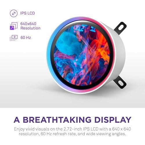NZXT Kraken Elite 360 RGB 2024 - AIO CPU Liquid Cooler - 360mm Radiator - F360 RGB Core Fan - Customizable 2.72" IPS LCD - NZXT Turbine Pump - AMD® AM5, AM4 - Intel® LGA 1851/1700, 1200/115X - White thumbnail 3