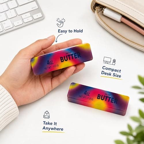 Rainbow Butter Squishy Toys Set of 1, Cute Butter Squishy Toy, Soft Slow Rising Squeeze Toys for Stress Relief, Sensory Fidget Toys for Desk, Office, Party Favors, Gift Basket Stuffers thumbnail 9