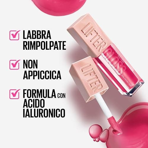 Maybelline New York Lifter Gloss, Lucidalabbra con acido ialuronico, Effetto rimpolpante e idratante, Silk (004), 5,4 ml thumbnail 4