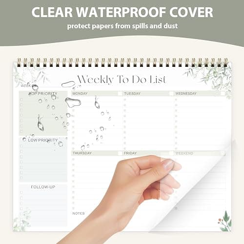 Weekly To Do List Notepad, Undated Planner with 52 Sheets (8.5''x11''), Desk Weekly Planner for Women & Man, Home School & Work (Leaf) thumbnail 4