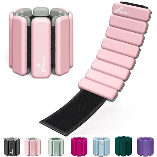 Sportneer Wrist & Ankle Weights for Women Men - 1 Pair (1 lb/2 lb Each) | Adjustable Weighted Bracelet Silicone Bangles for Yoga, Dance, Pilates, Cardio, Aerobics, Gym, Pool Exercises and Jogging - Image 1
