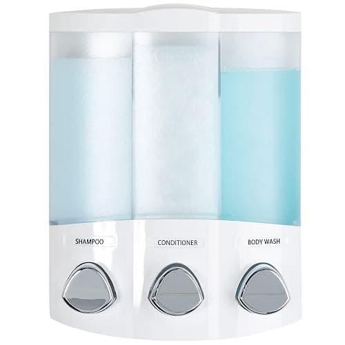 Better Living Products, White 76354 Euro Series TRIO 3-Chamber Soap and Shower Dispenser - Image 1