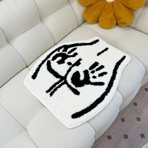 LAKEA Sexy Bathroom Tufted Rugs Soft Non-Slip Absorbent Handmade Carpet Bedroom Bathroom Mat Home Decor Room Decor (23.6X21.7 inch) (Handprint) thumbnail 4