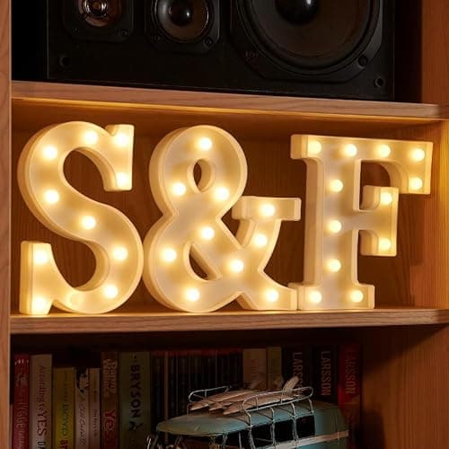 anso LED Alphabet Letter & Number Light Sign Decorations Lamp for Home Birthday Party Event Night Lights 22cm (A) thumbnail 9
