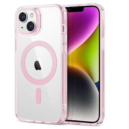 ESR Classic Hybrid Case (HaloLock) - MagSafe Compatible, Shockproof Military-Grade Protection for iPhone 14/13, Clear Pink - Image 1