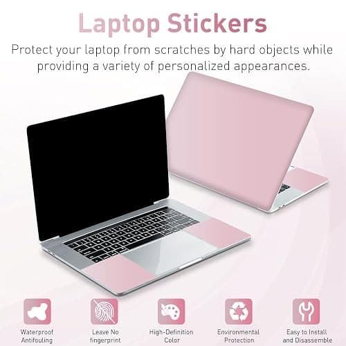 Light Pastel Pink 12 12.1 13 13.3 14 15 15.4 15.6 in Skin Laptop Sticker Decal, Netbook Skins for Notebook PC, Universal Vinyl Laptop Decor Cover for Women Girls, Waterproof Art Protector thumbnail 4