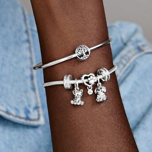 PANDORA Sparkling Paw Print & Heart Charm - Compatible with PANDORA Moments - Jewelry for Women - Gift for Her - Made with Sterling Silver & Cubic Zirconia - With Gift Box thumbnail 4