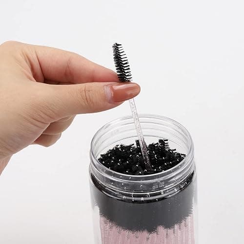 100 Pcs Disposable Mascara Wands - Black Pink thumbnail 4