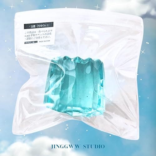 JINGGWW Ice Blue Canelé Squishy, Kawaii Stress Relief Toy, Soft Jelly Dessert Fidget for Office, Bedroom Decor & Gift Collection thumbnail 5