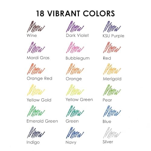 Grabie Capped Glitter Gel Pens 18 Colors, Metallic Vibrant Sparkle Gel Pens for Coloring, Color Pens for Adults,Colored Gel Pens for Adult Coloring Books and Drawing thumbnail 4