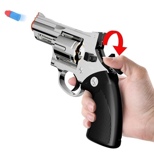 Toy Gun Foam Blaster Soft Bullet Toy Revolver,Can fire Sponge Bullets,with 40 Bullets,for Age of 6 7 8 9 10+ Years Old Kid Boys Girls（Silver） thumbnail 6