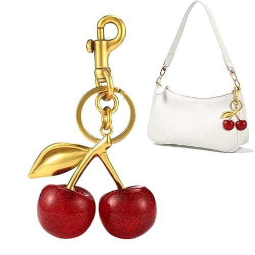 Nalefow 3PCS Vintage Pearl Bag Extender Chain Purse Strap Extenders Sweet Cherry Bag Charm Keychain Purse Handbags - Image 1